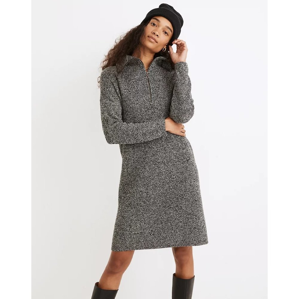 🆕Madewell Dress - Ribbed Half-Zip Sweater Dress